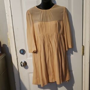 BCBGMaxAzria Orange Pleated Tiered Mini Dress